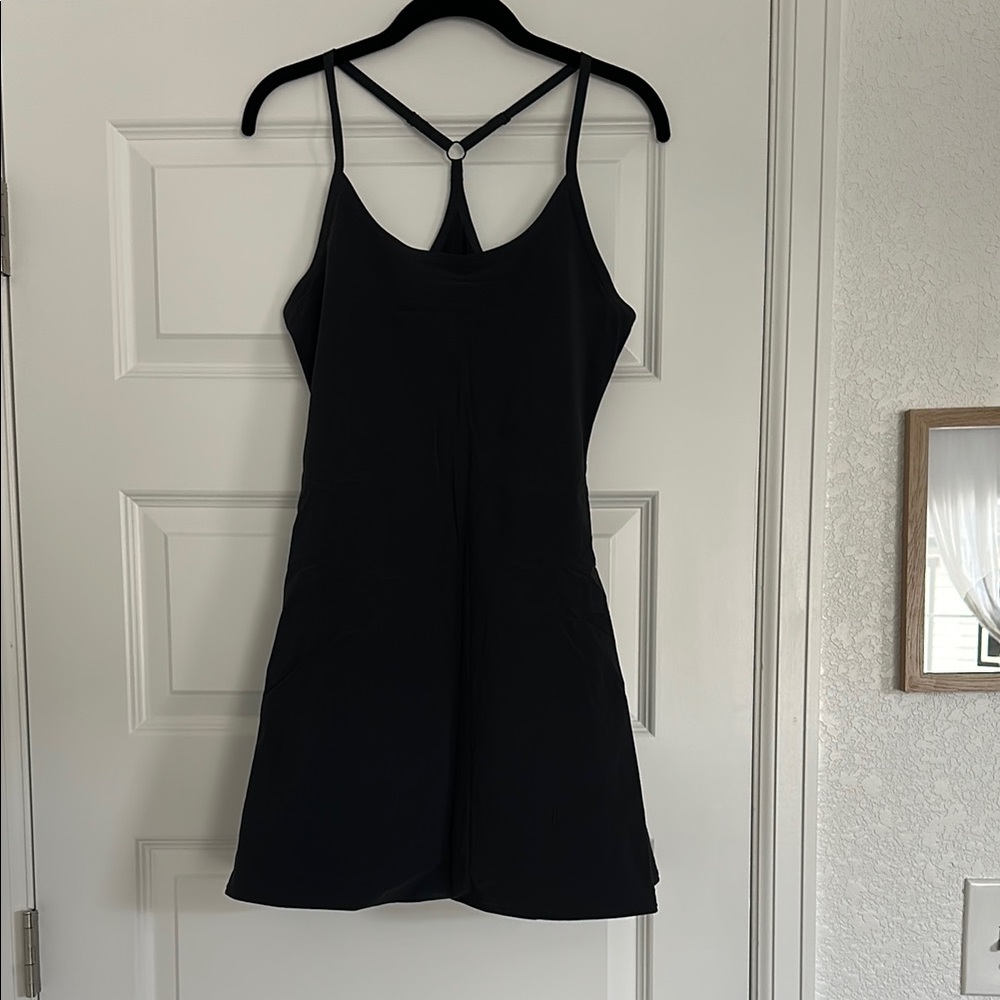 Outdoor Voices - Black Strappy Dress with built in shorts. Brand new.